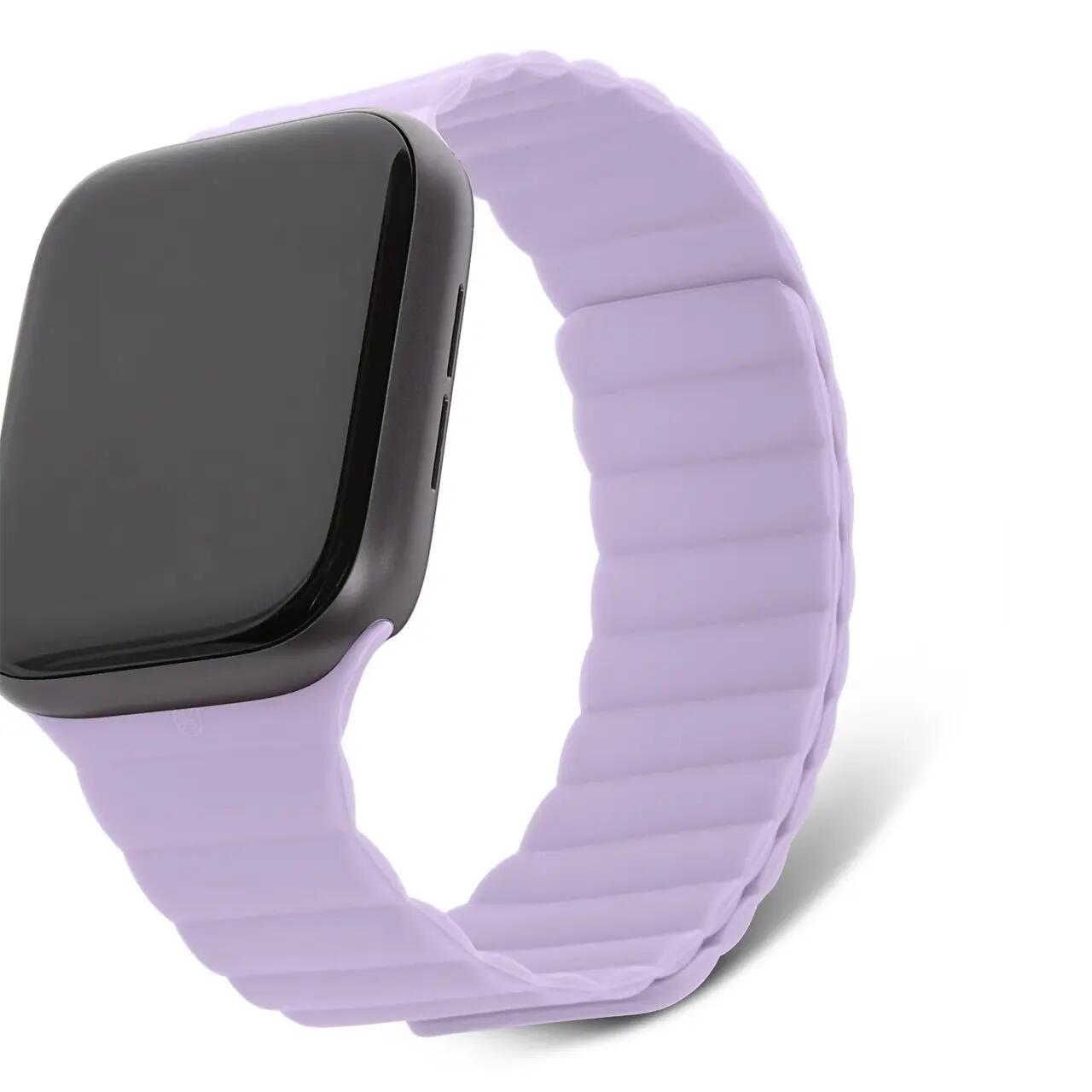 Curea magnetică de silicon Lite Decoded pentru Apple Watch 45/44/42mm Gen 1-7 - Lavandă