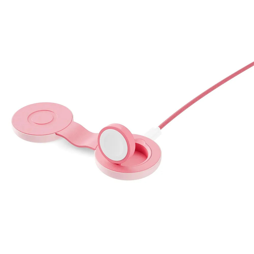 Încărcător wireless Twelve South ButterFly SE 2-în-1 Qi2 pentru iPhone, Apple Watch și AirPods, Roz