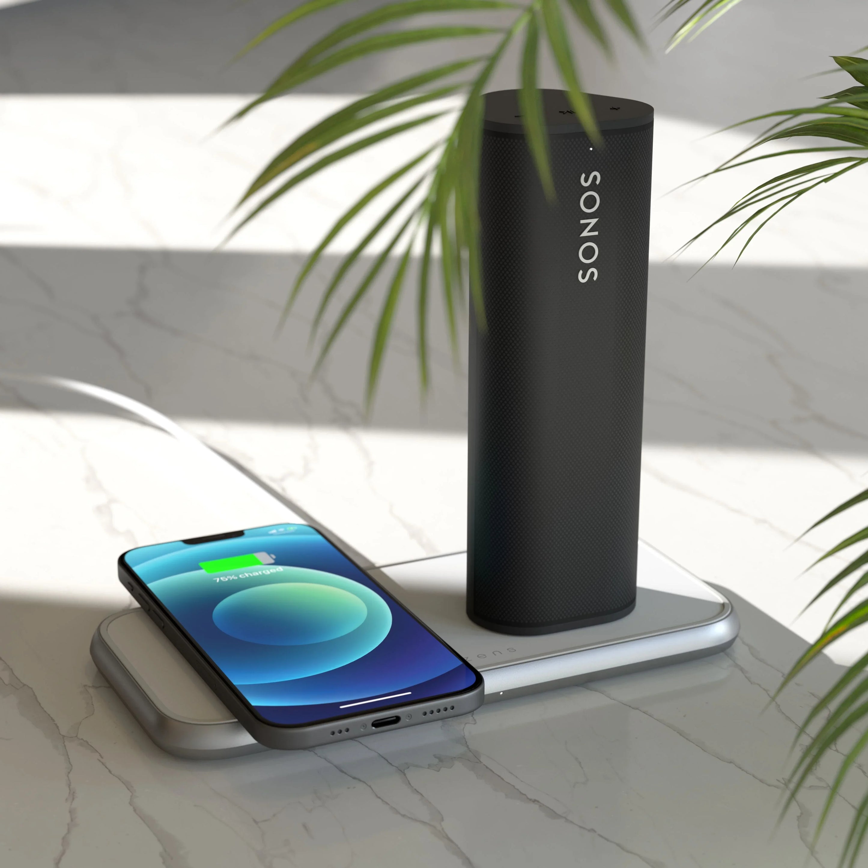Încărcător wireless dublu Zens din aluminiu – încărcare rapidă de 20 W pentru două dispozitive, Alb